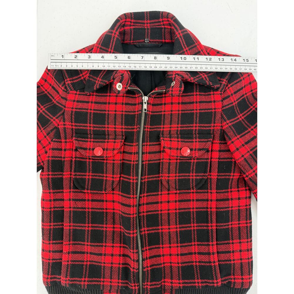 Marc Jacobs Women's Wool Zippered Jacket Buffalo Plaid Red Size XS Y2K Vintage - Picture 12 of 14